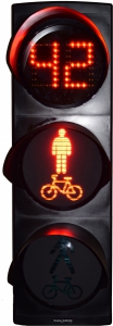 Pedestrian/bicycle signal light with countdown unit